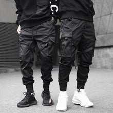 Load image into Gallery viewer, Ribbons Cargo Pants Men  Casual Streetwear Harajuku Pants Hip Hop Trendy casual youth slim pants  Stylish Men's Jogger Trousers
